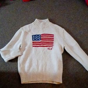 Ralph Lauren RL 67 American flag mid-turtle neck